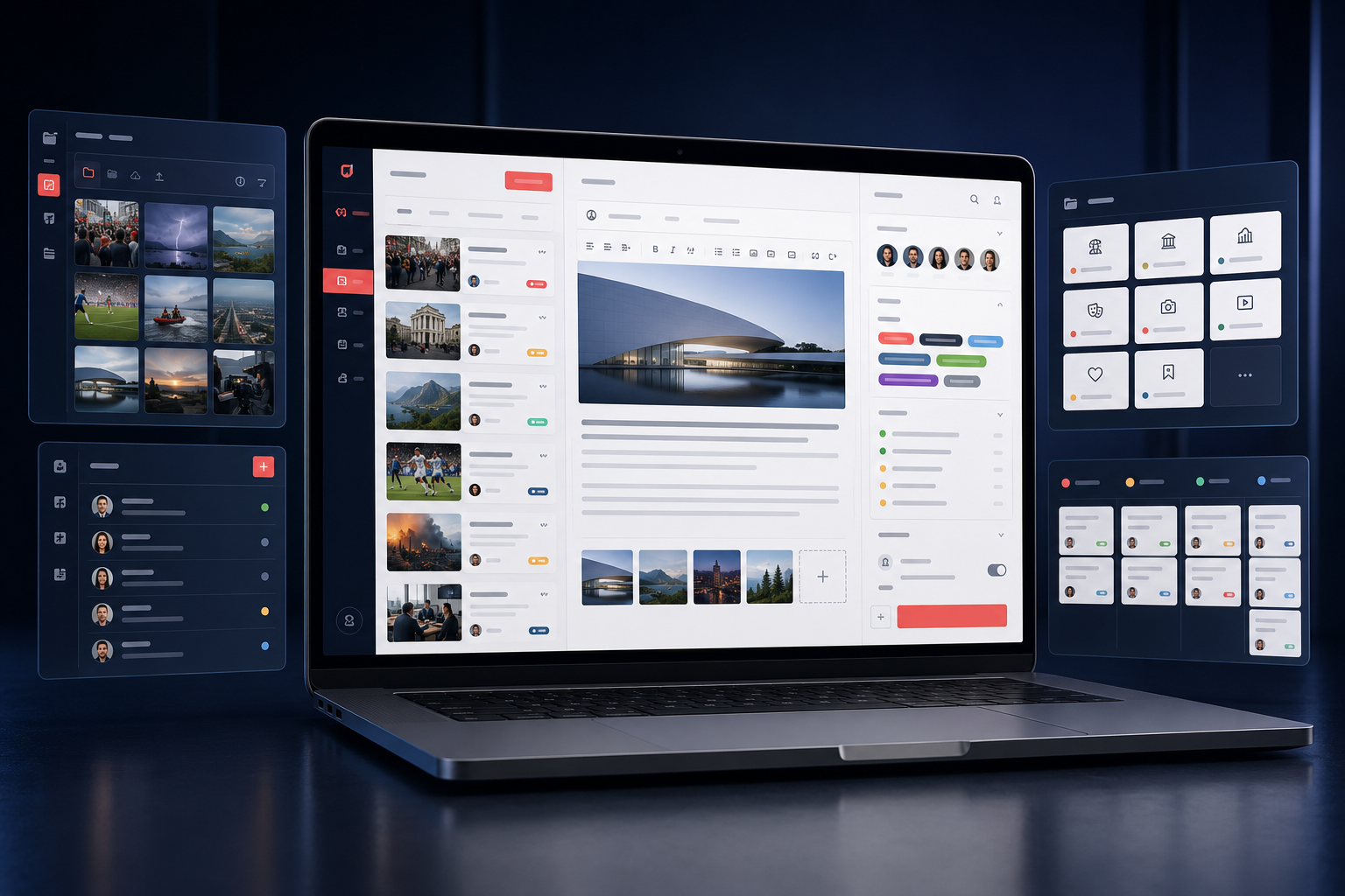 Painel para publicar conteúdos no site